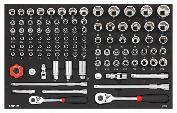 SONIC 310101 Combinatieset 3/8`` & 1/2`` 101-dlg. SFS-0