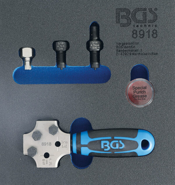 BGS 8918 Remleiding fels set DIN 4.75 mm & 3/16" SAE-0